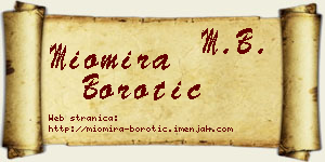 Miomira Borotić vizit kartica